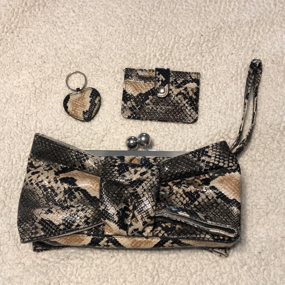 Jessica Simpson Faux Snakeskin Clutch
